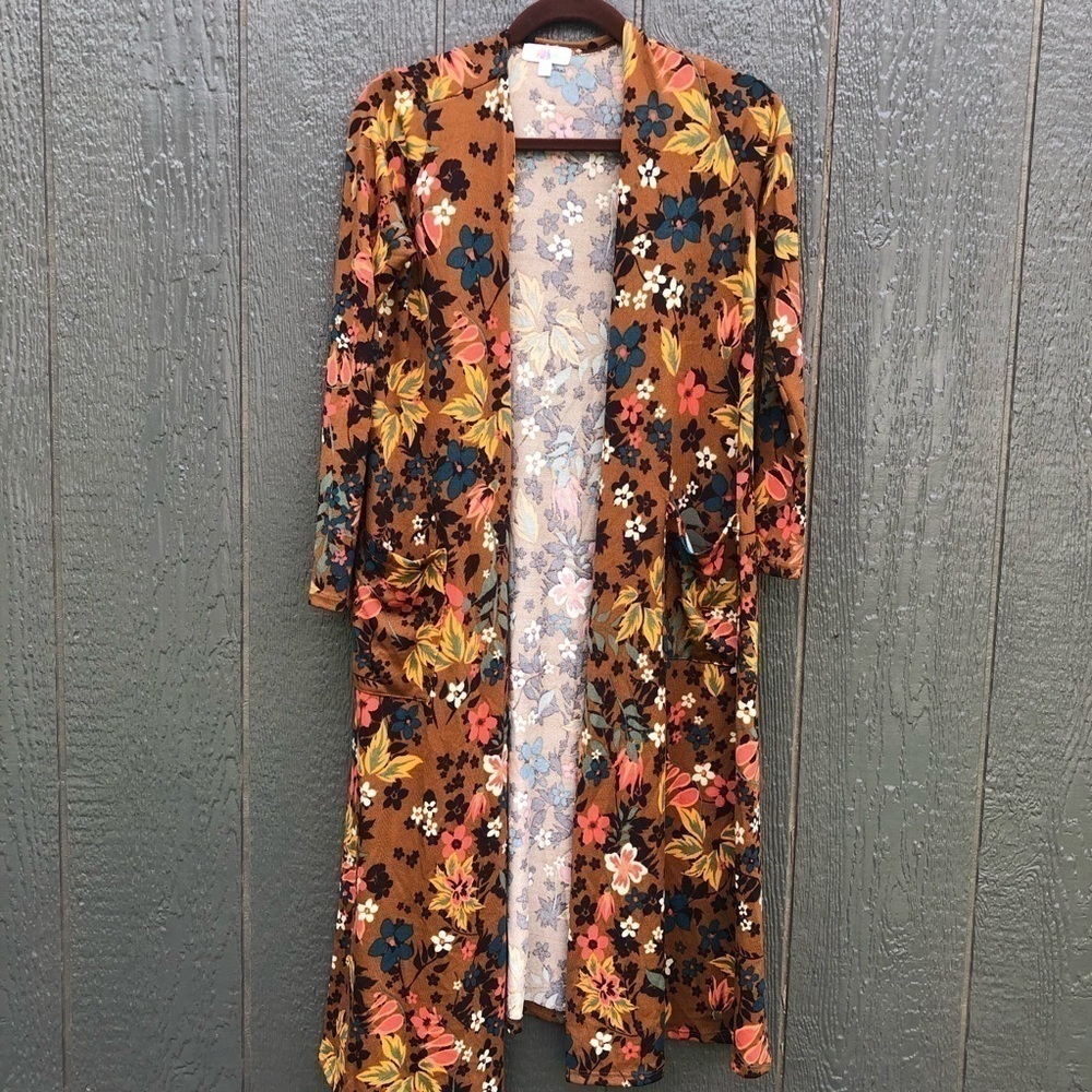 LuLuRoe floral duster size XS EUC